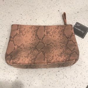Ulta cosmetics Makeup bag NWT pink snakeskin print